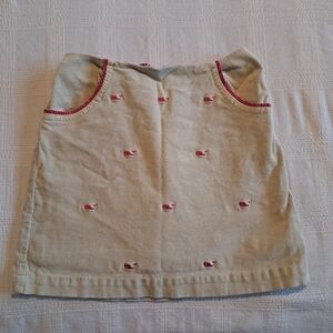 Vineyard Vines girls size 12 tan corduroy skirt with allover embroidered whales